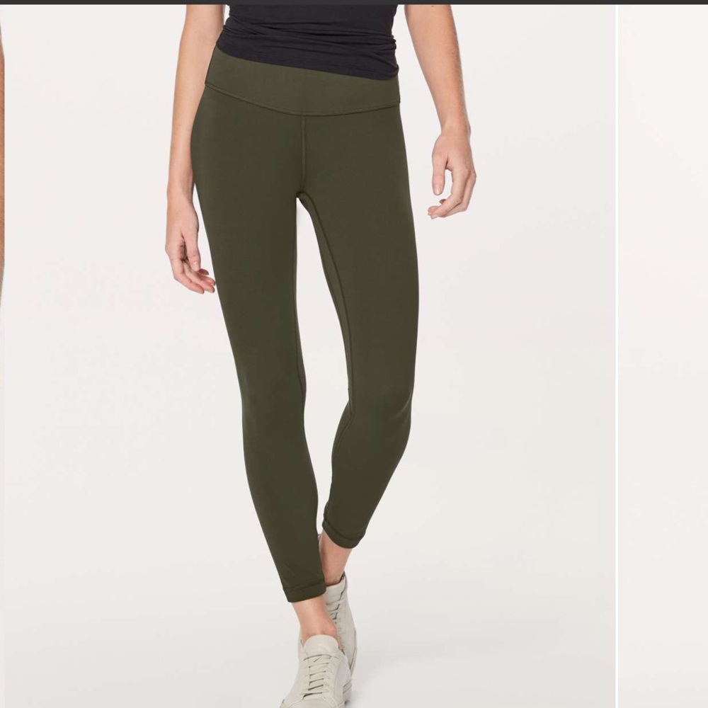 Lululemon Align Pant II 25" Dark Olive Workout Athleisure Gym-4